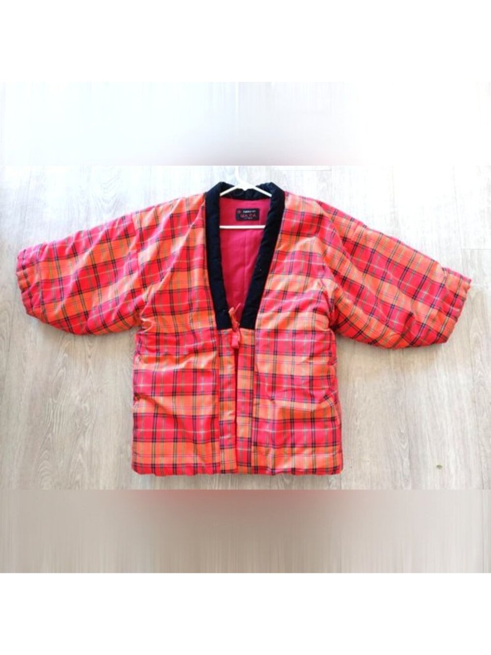 Vintage Kurume Hanten Padded Jacket Red Plaid Size L